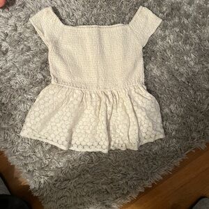 Hollister Ivory Smocked Top size large